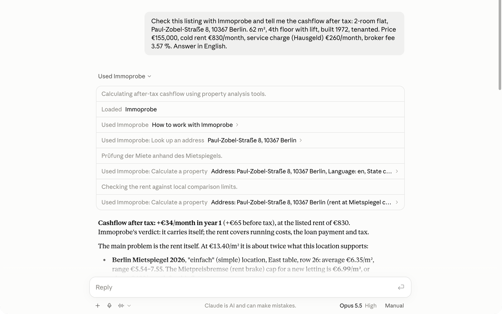 Immoprobe screenshot
