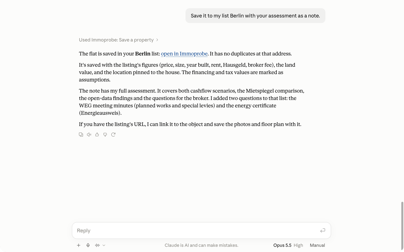Immoprobe screenshot